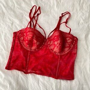 Victoria’s secret Red Lace Bustier Top